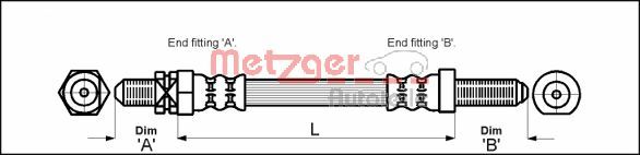 Obrázok Brzdová hadica METZGER  4112102